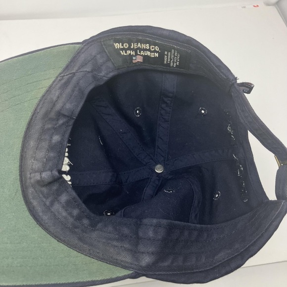 Polo Jeans Co Ralph Lauren Hat Cap Strap Back Mens One Size Navy USA Flag - Picture 6 of 7